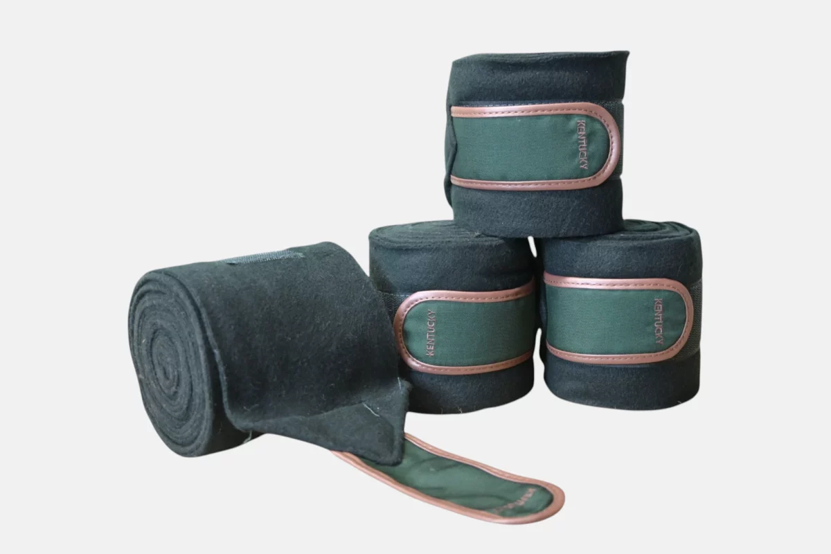 Kentucky Horsewear – Bandes De Polo Fleece Vert sapin – Image 2