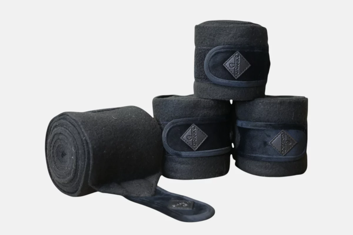 Kentucky Horsewear – Bandes De Polo Fleece Velvet Noir – Image 2