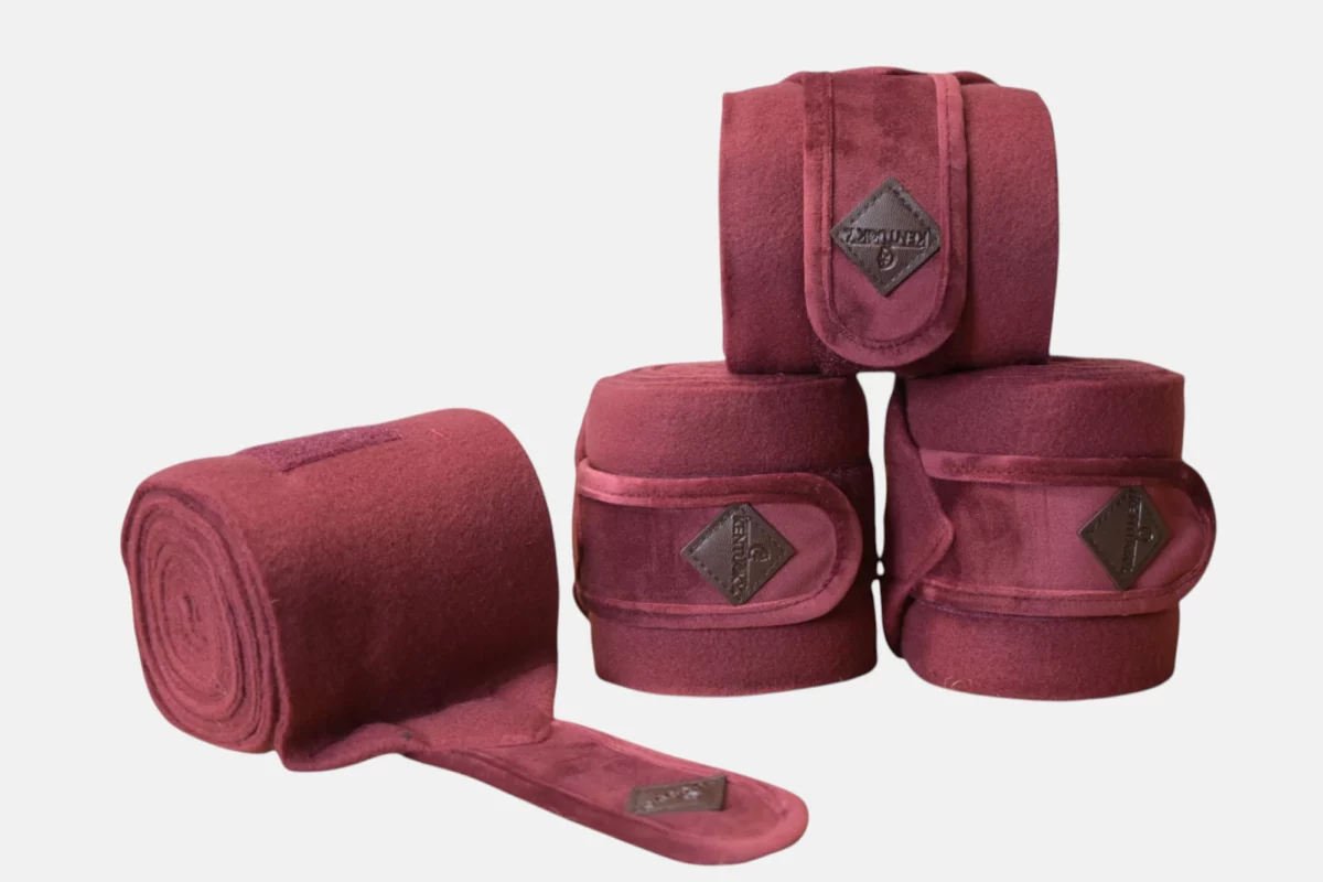 Kentucky Horsewear – Bandes De Polo Fleece Velvet Bordeaux – Image 2