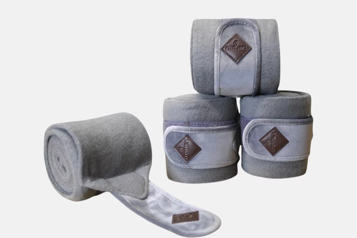 Kentucky Horsewear – Bandes De Polo Fleece Velvet Gris – Image 2