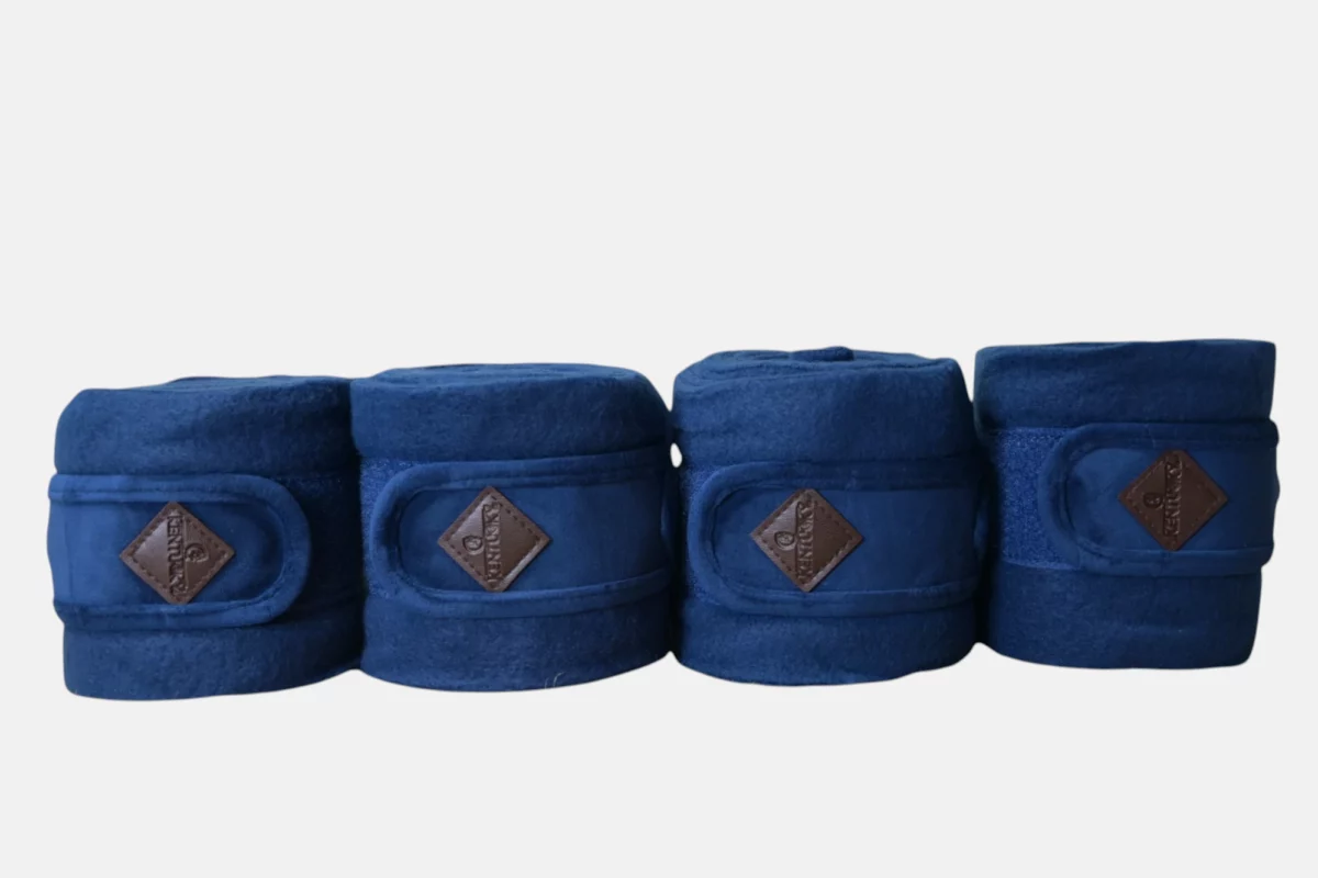 Kentucky Horsewear – Bandes De Polo Fleece Velvet Marine