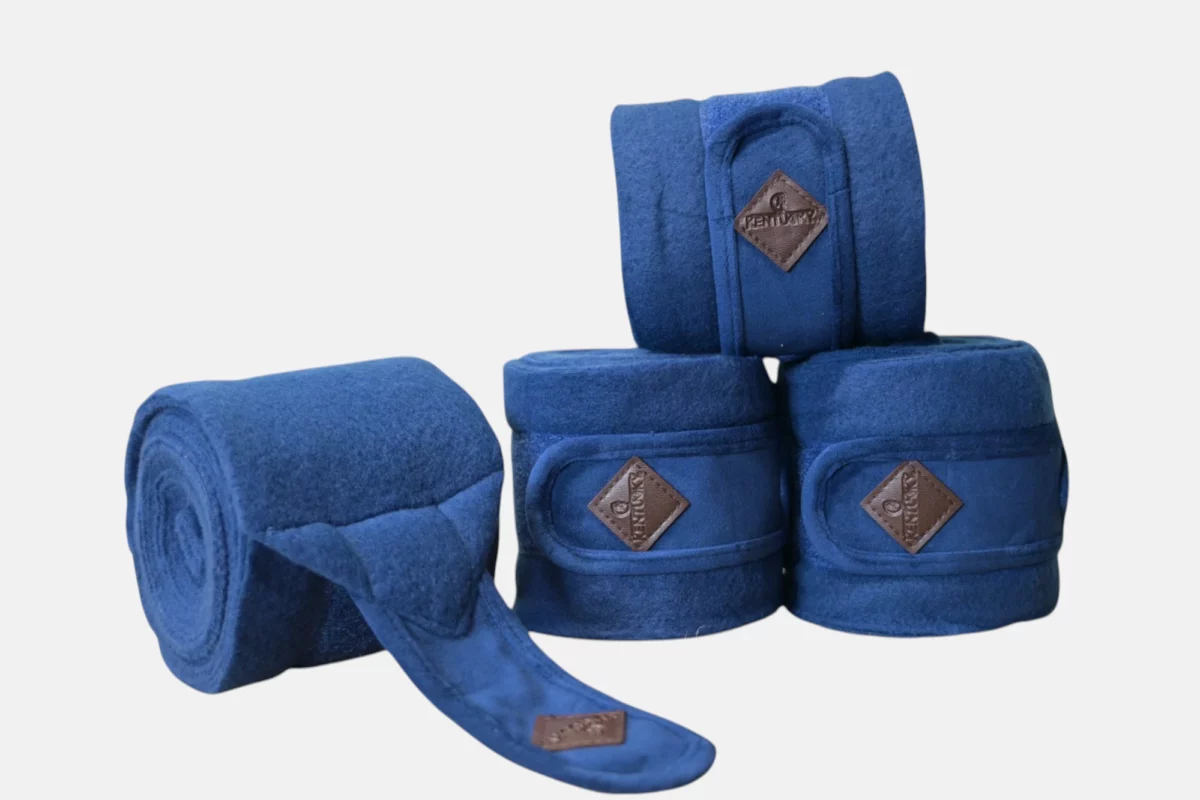 Kentucky Horsewear – Bandes De Polo Fleece Velvet Marine – Image 2