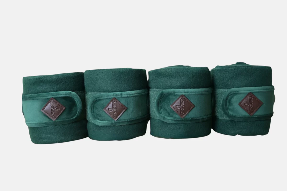 Kentucky Horsewear – Bandes De Polo Fleece Velvet Vert Foncé