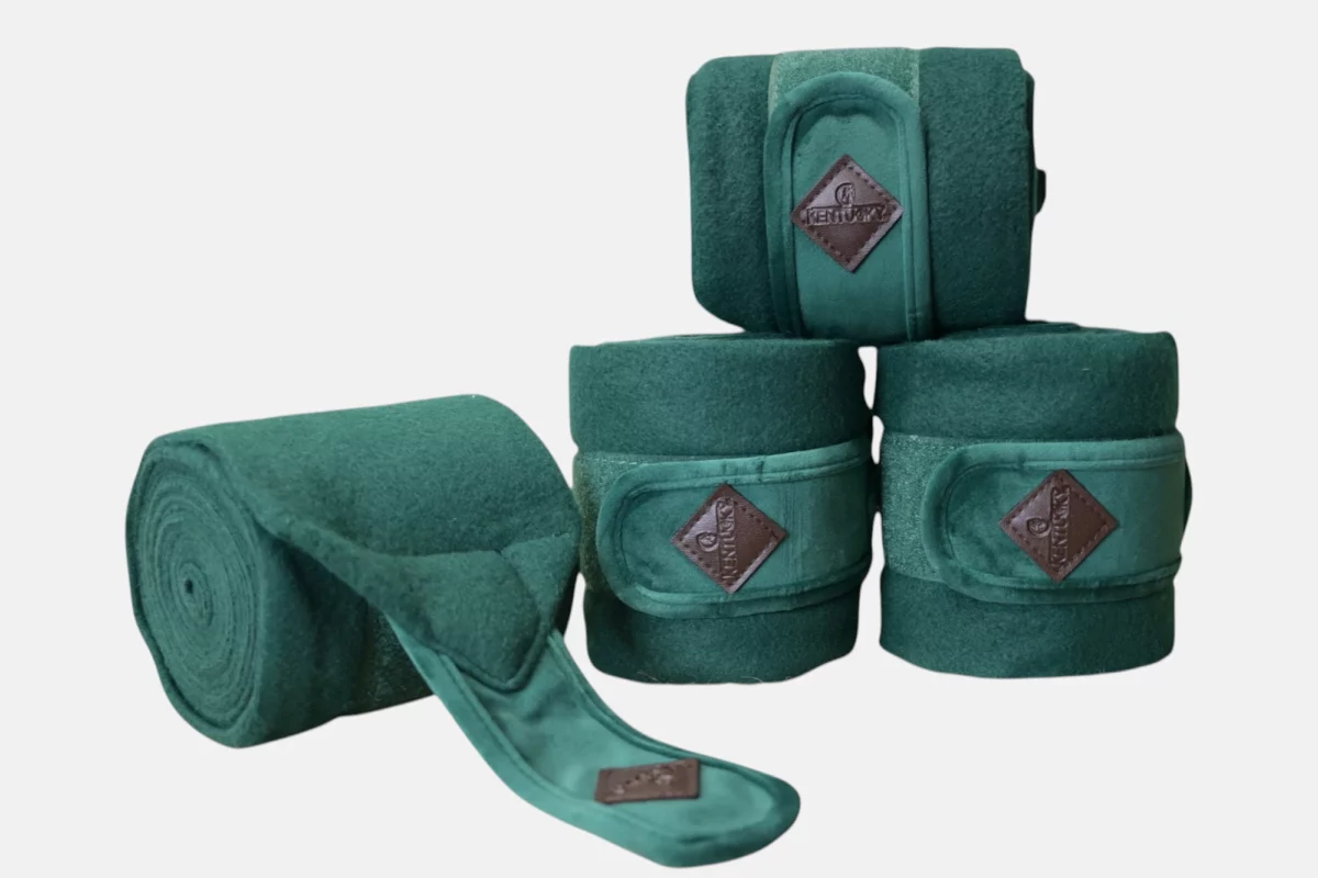 Kentucky Horsewear – Bandes De Polo Fleece Velvet Vert Foncé – Image 2
