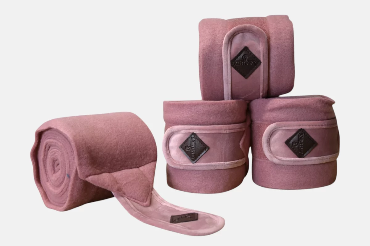 Kentucky Horsewear – Bandes De Polo Fleece Velvet Vieux rose – Image 2