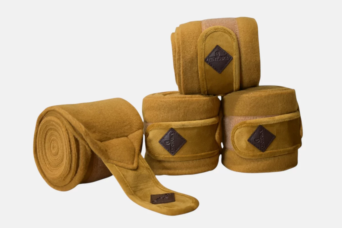 Kentucky Horsewear – Bandes De Polo Fleece Velvet Moutarde – Image 2