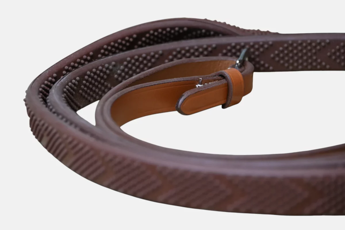 Rênes Acavallo Kris Pro Caoutchouc Soft Touch Cognac – Image 3