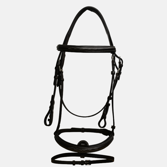 Canter - Bridon Surpiqué combiné avec rênes marron – Image 3