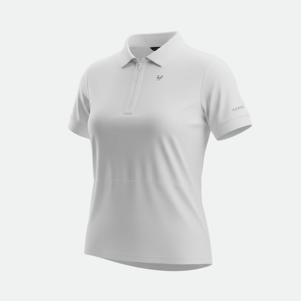Horse pilot - Polo manches courtes d'équitation Aeromesh blanc
