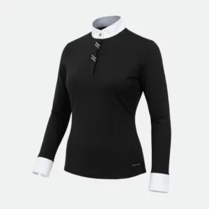 Animo - Polo de concours manche longue noir Paja