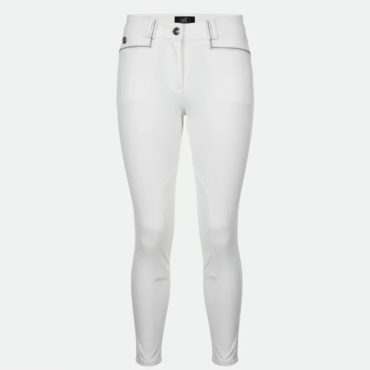 Jump’in - Pantalon blanc liséré beige