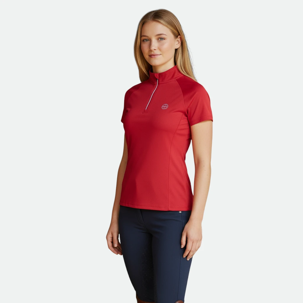 Equithème - Polo manche courtes Emma cerise – Image 2
