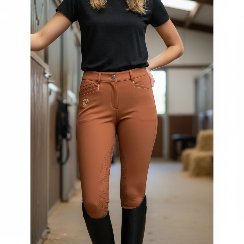 Jump'in - Pantalon d’équitation dame super X Safran – Image 2