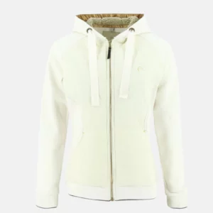 Equithème - Sweet zippé à capuche blanc