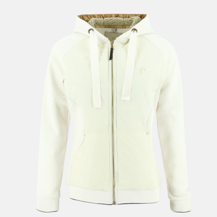 Equithème - Sweet zippé à capuche blanc