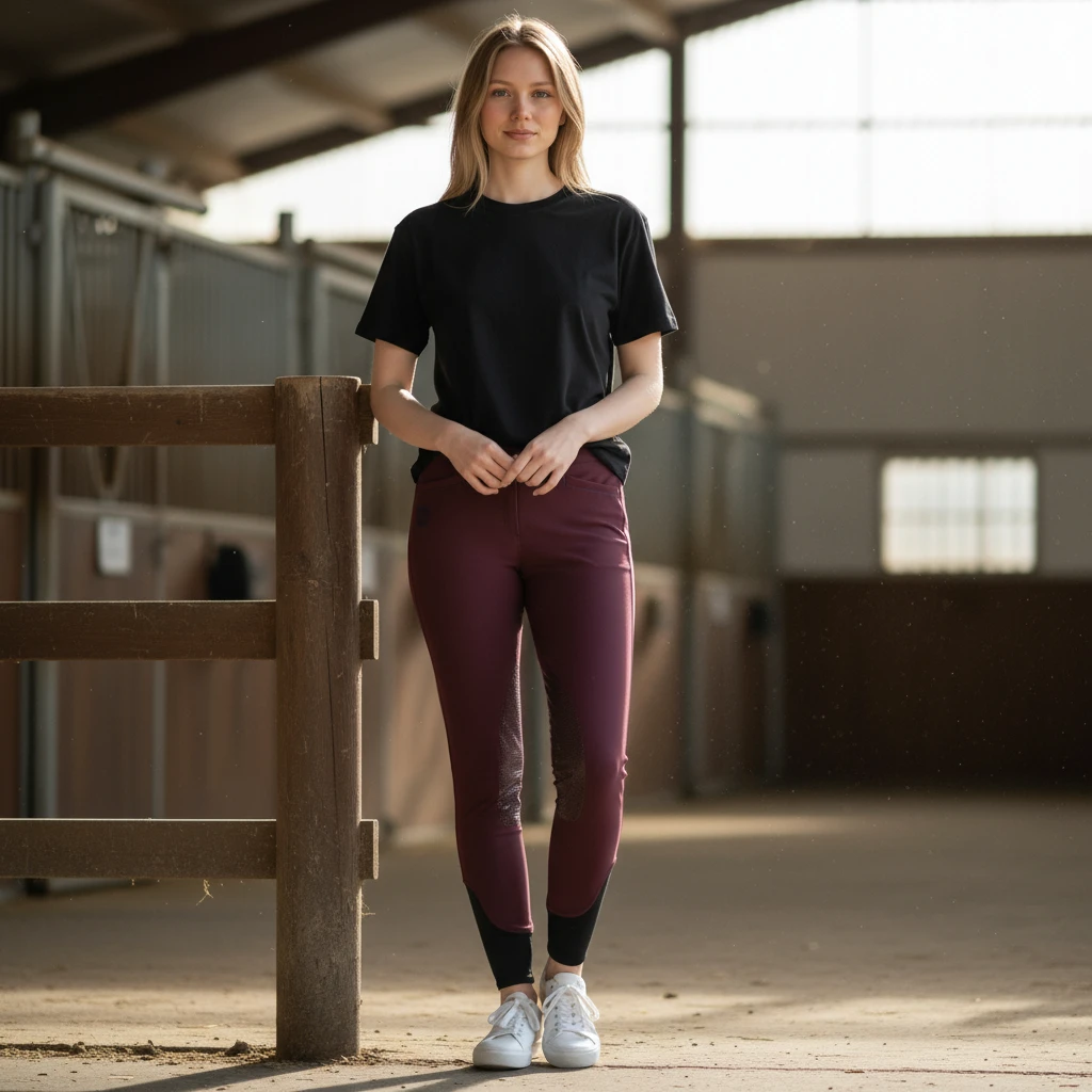Jump'in - Pantalon d’équitation dame super X prune – Image 2