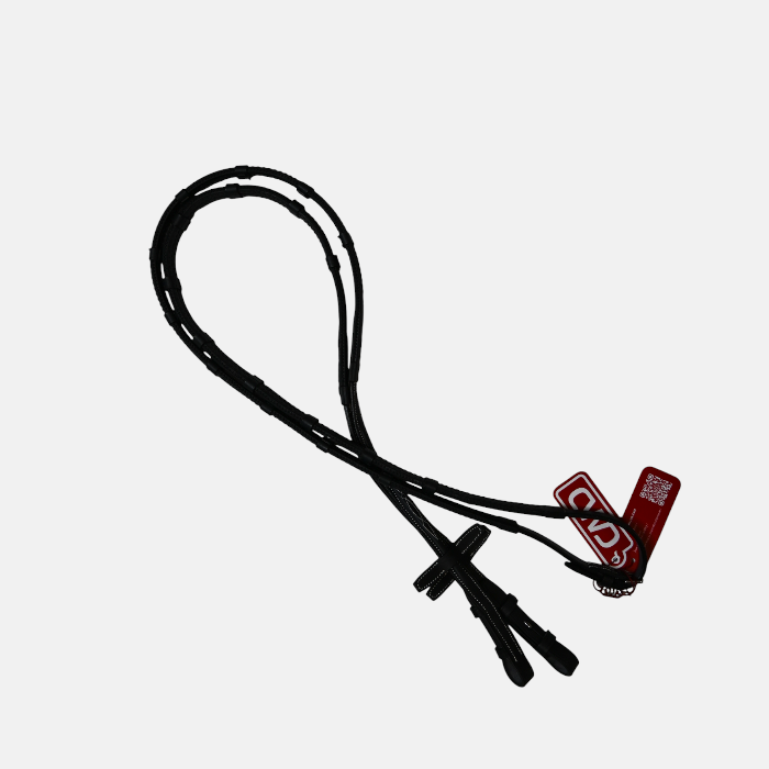 CWD - Rênes en caoutchouc à arretoirs 1/2 rondes noir – Image 3