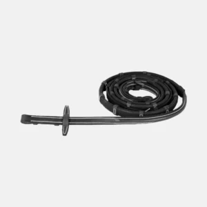 CWD -  Rênes en caoutchouc à arretoirs 1/2 rondes noir