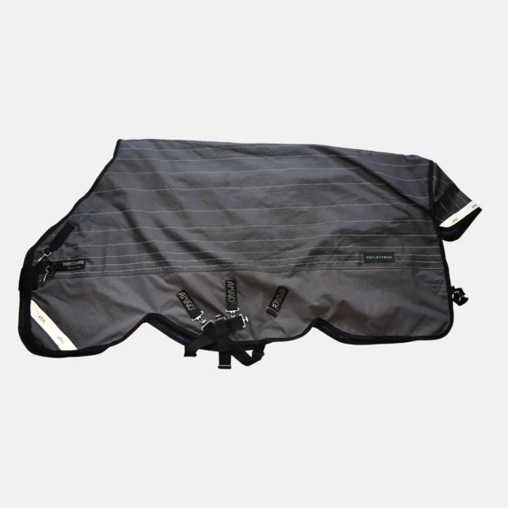 Horseware - Couverture Amigo bravo 12 réfléchissante 100g Gris / Noir