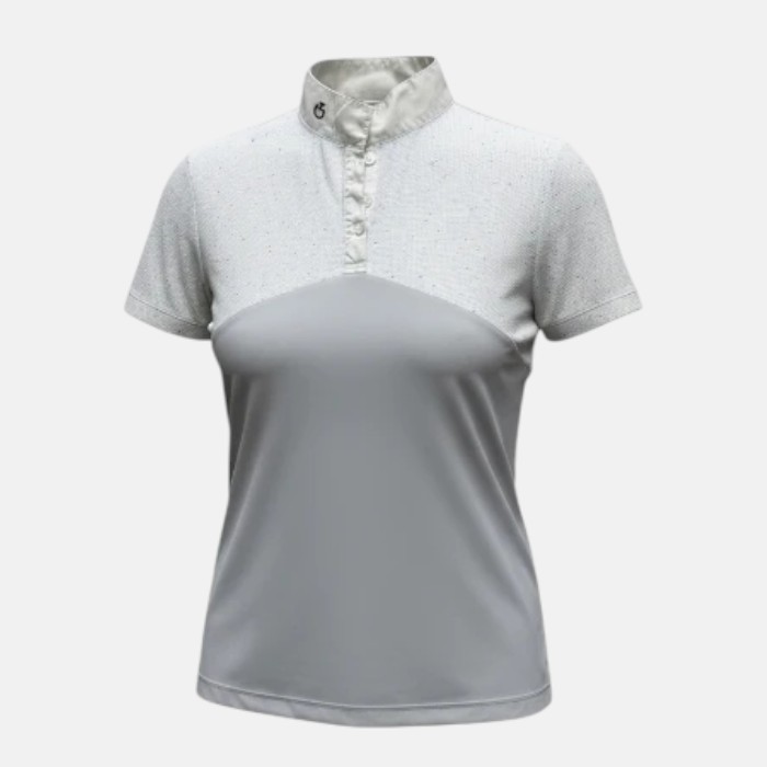 Cavalleria Toscana - Polo de concours Micro perforée Gris / Blanc