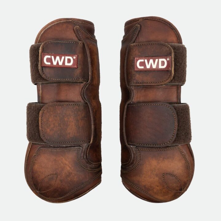 Cwd Sellier – Guêtres Ouvertes Velcro Châtaigne
